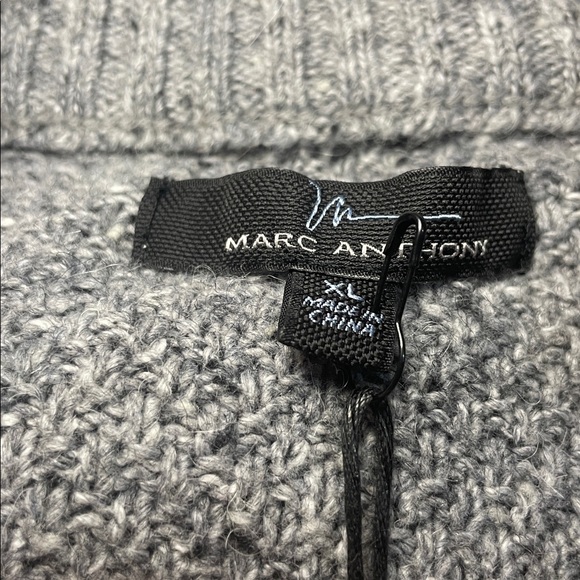 NWT Marc Anthony Heather Gray Zip-Up Knit Sweater - Picture 7 of 11